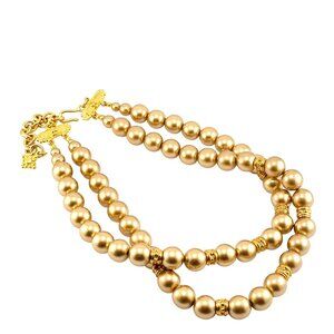 Vintage Carolee Double Strand Golden Chunky Necklace